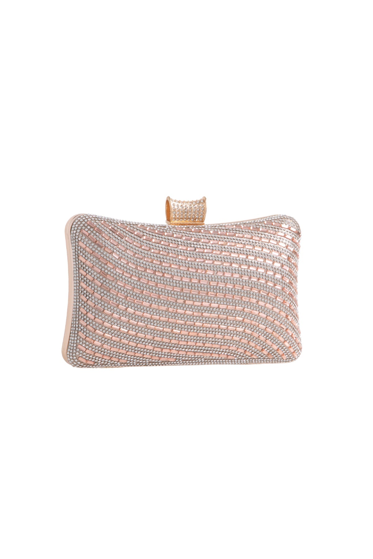 Champagne Diamante Clutch Bag