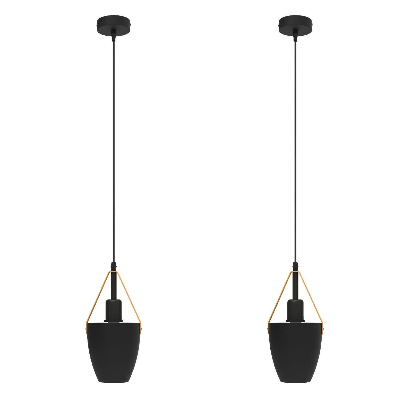 2 Pack Vintage Pendant Ceiling Light Black~4352-5