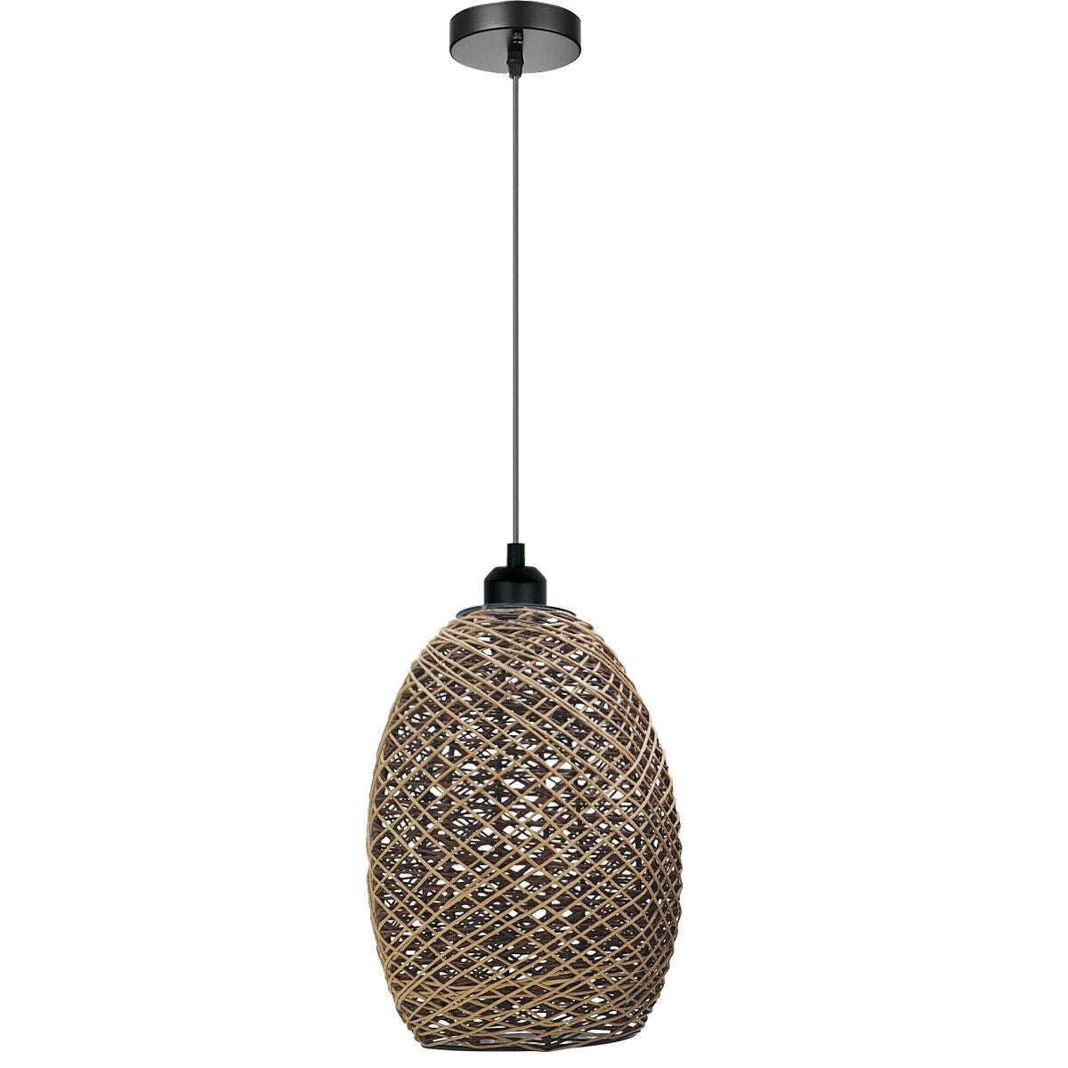 Rattan Wicker Ceiling Pendant Light Shade Hanging Light Antique décor Lampshade~1334-6