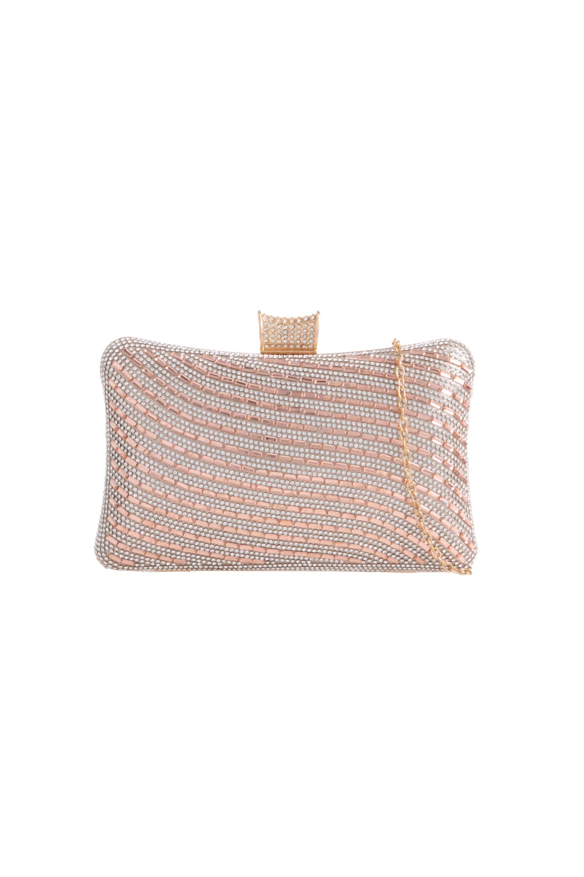 Champagne Diamante Clutch Bag
