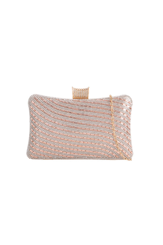Champagne Diamante Clutch Bag