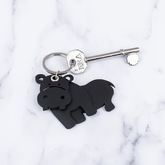Hippo 3D Recycled Rubber Vegan Keyring