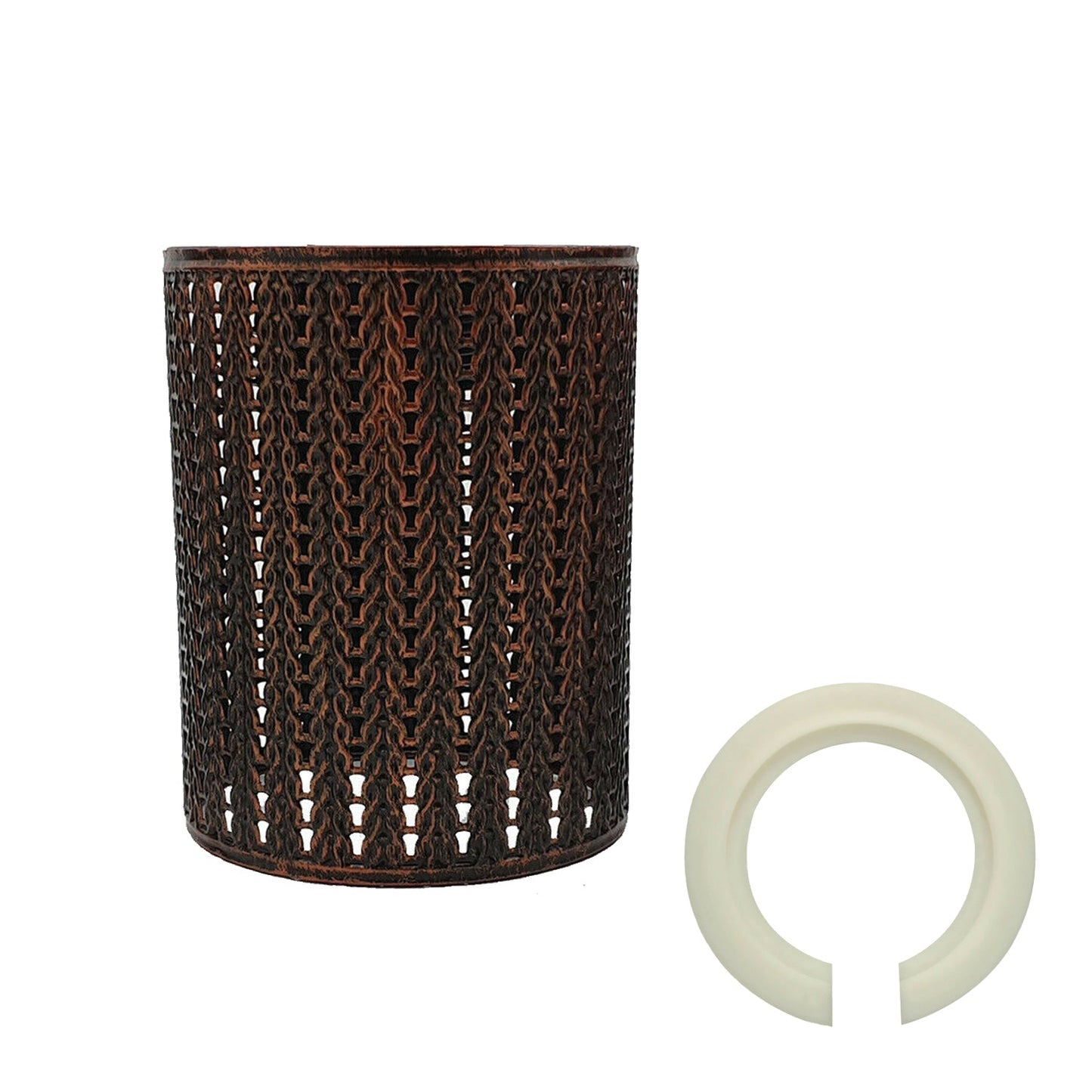 Rustic Red Vintage metal wire cage lamp shade~2002-0