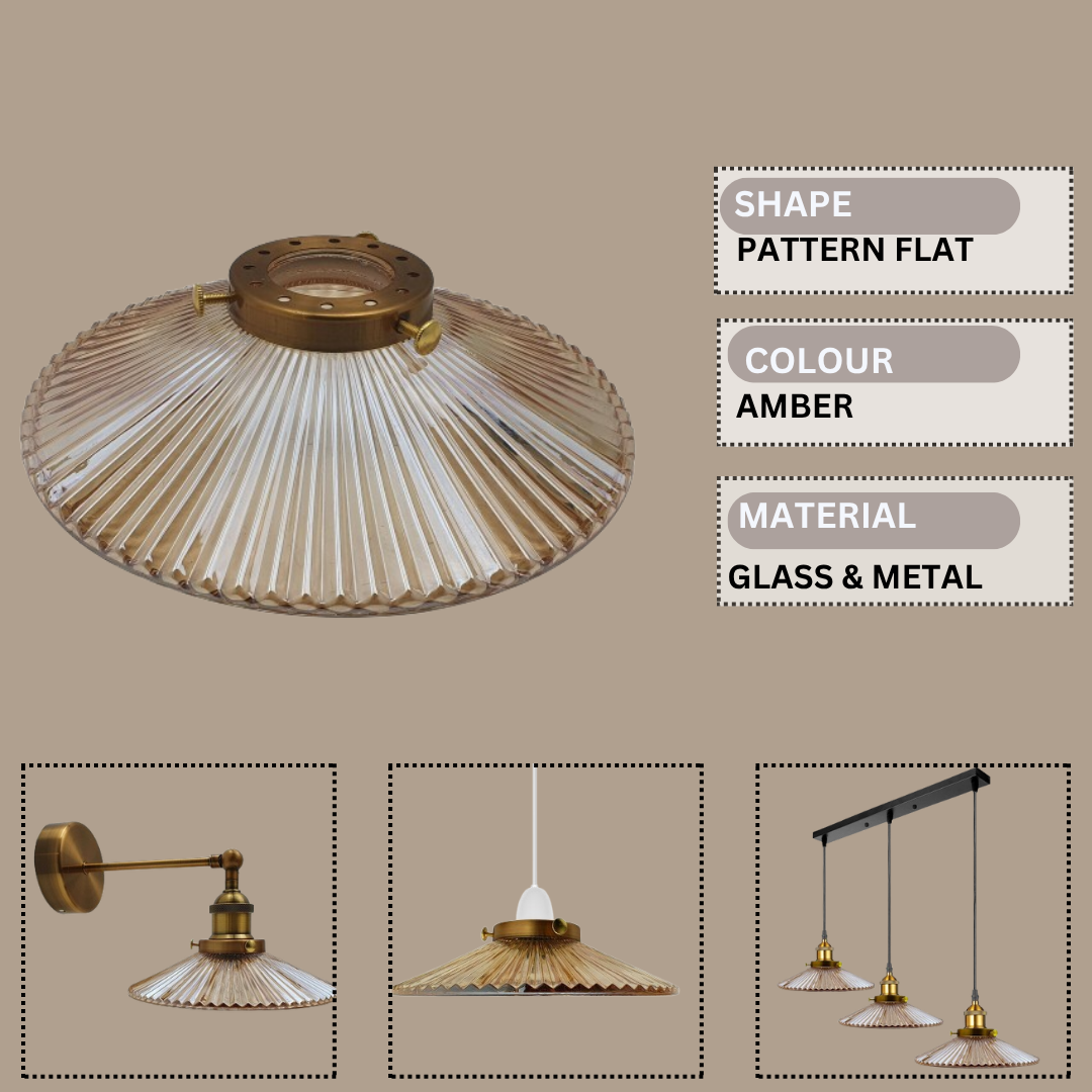 Industrial Style Lampshades Amber Glass Ceiling Pendant Light~2179-1