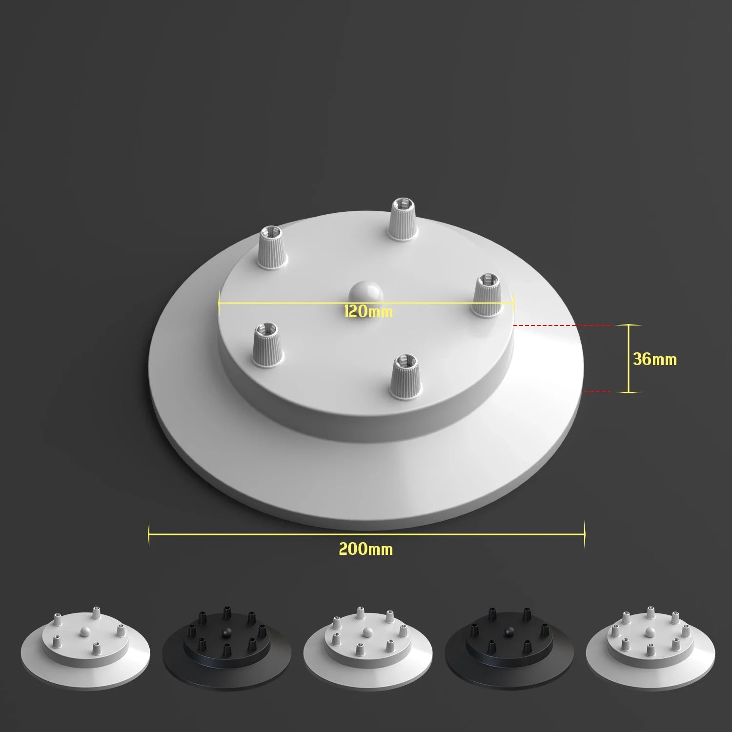 Muliti Point Outlet Ceiling Rose For Fabric Cable~4955-0