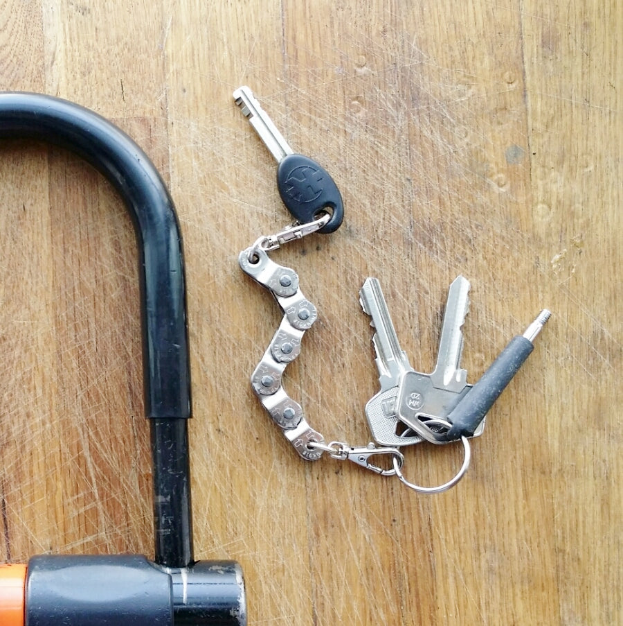 Recycled Bike Chain Keyring with Clasp
