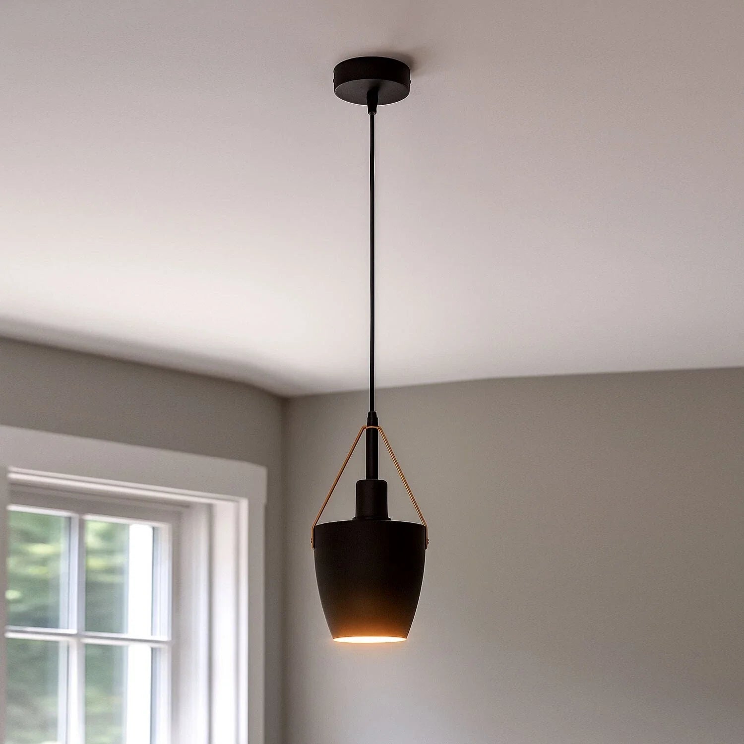 2 Pack Vintage Pendant Ceiling Light Black~4352-0